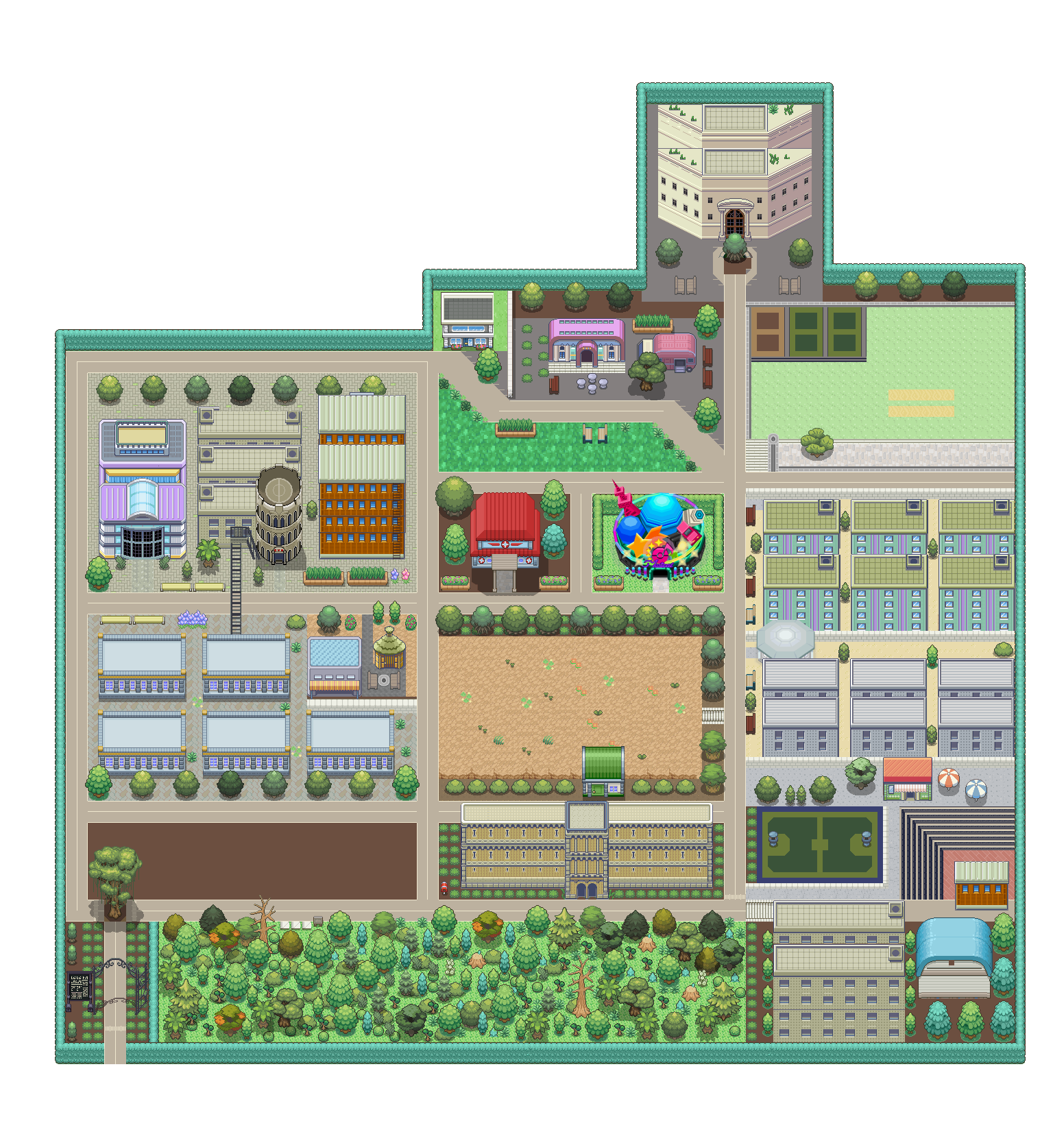Complete pixel-art map of IIIT Hyderabad