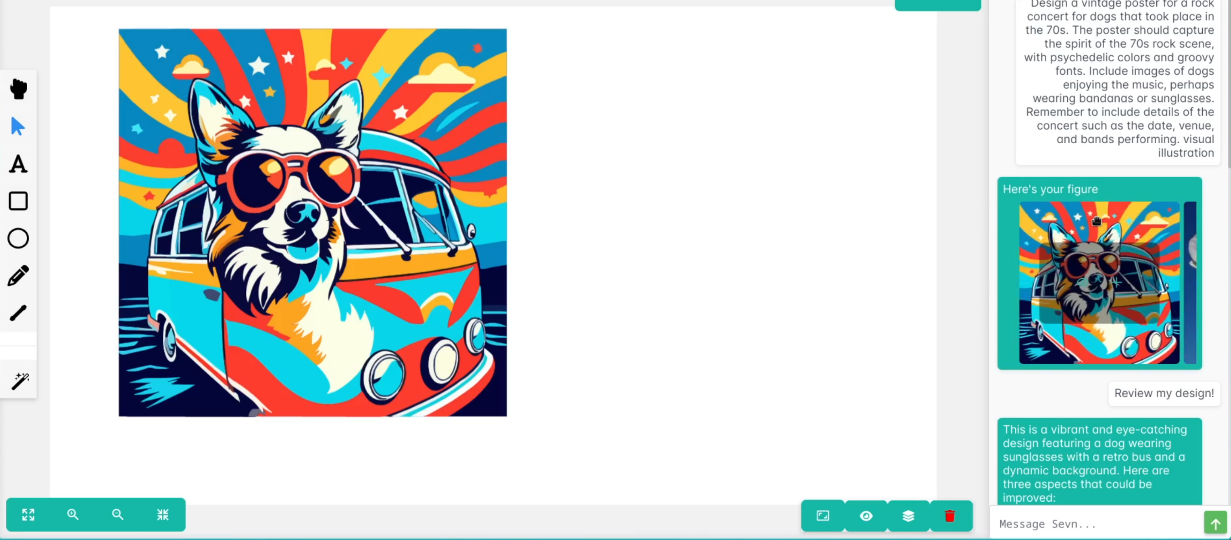 Sevn vector editor with AI design prompts