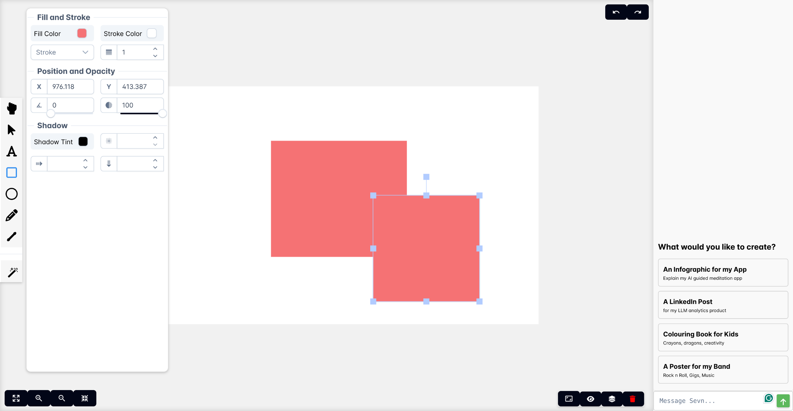 Sevn vector editor with an generated poster